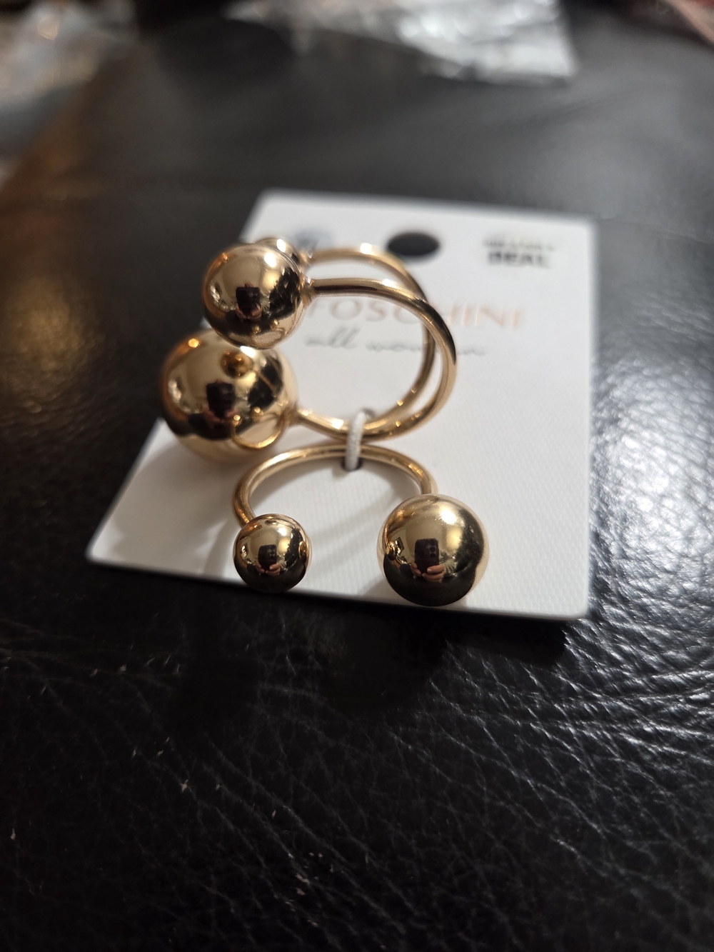 Gold-Tone Multi-Ball Statement Ring - Picture 2 of 7